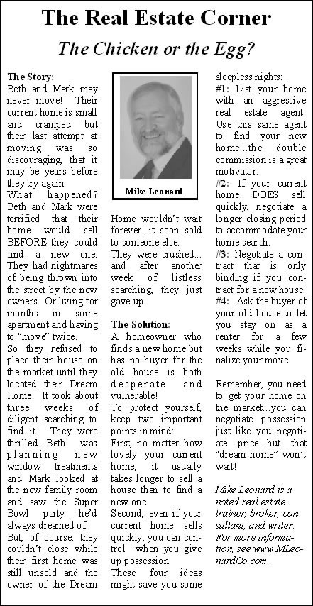 Newspaper Column – Michael Leonard & Company